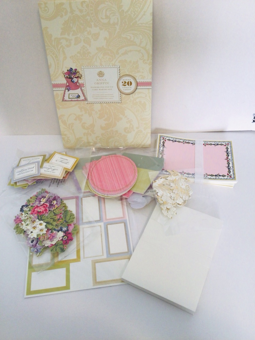 Anna Griffin Flower Pot Pop Up Card Kit AG1260 Makes 20 Cards COMPLETE UNUSED - Picture 3 of 16